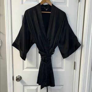 Victoria's Secret Black Satin Robe